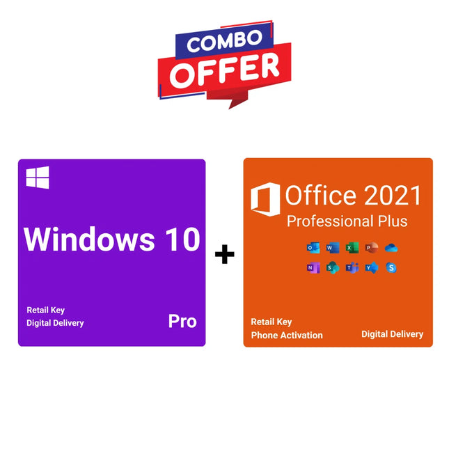 Windows 10 Pro Online Activation + Office 2021 Professional Plus Retail License Phone Activation