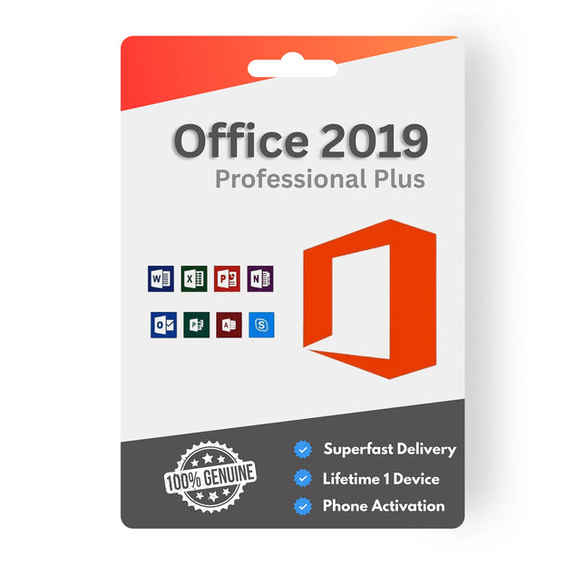 Genuine Office 2019 Professional Plus License – Fast Email Delivery, One-Time Activation, No Subscription Fees