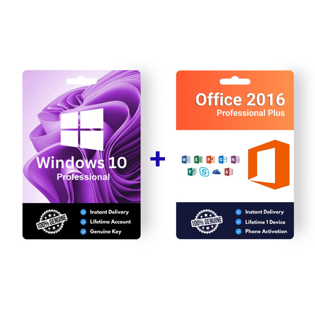 Genuine Windows 10 Pro Office 2016 License