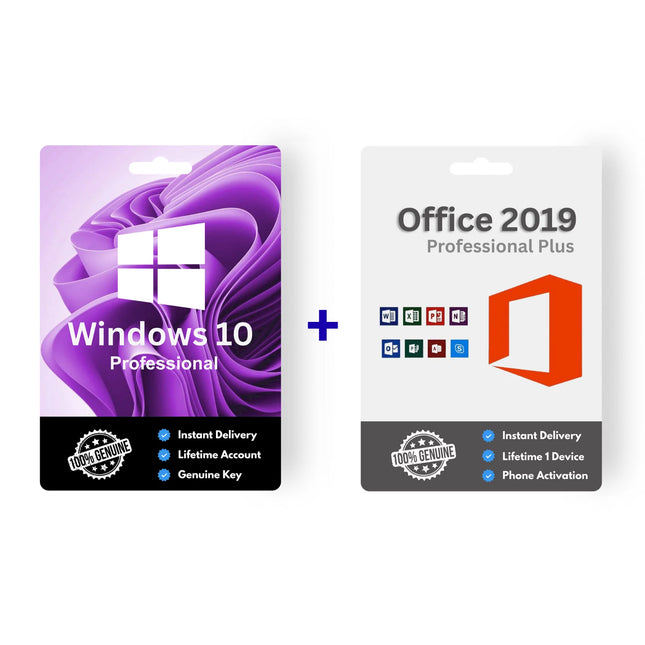 Genuine Windows 10 Pro Office 2019 License